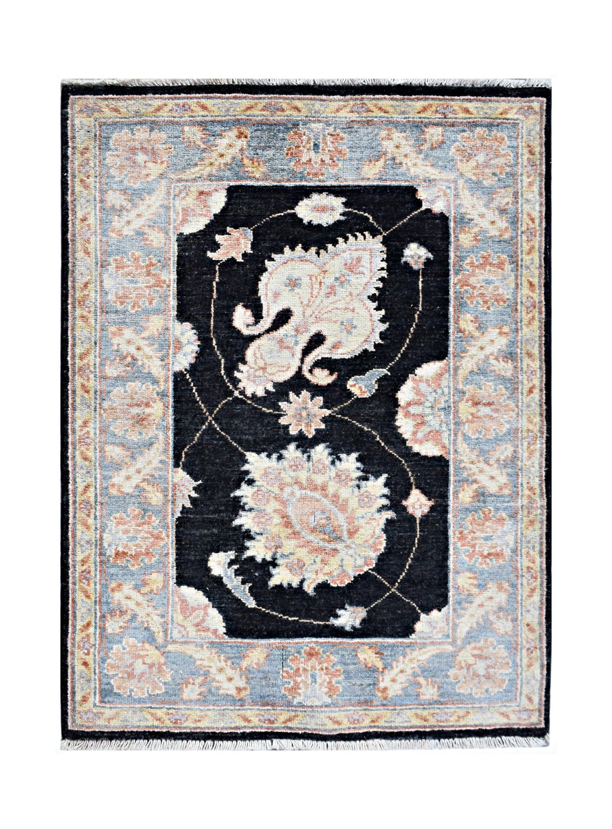Handmade Mini Afghan Chobi Rug | 94 x 66 cm | 3'1" x 2'3" - Najaf Rugs & Textile