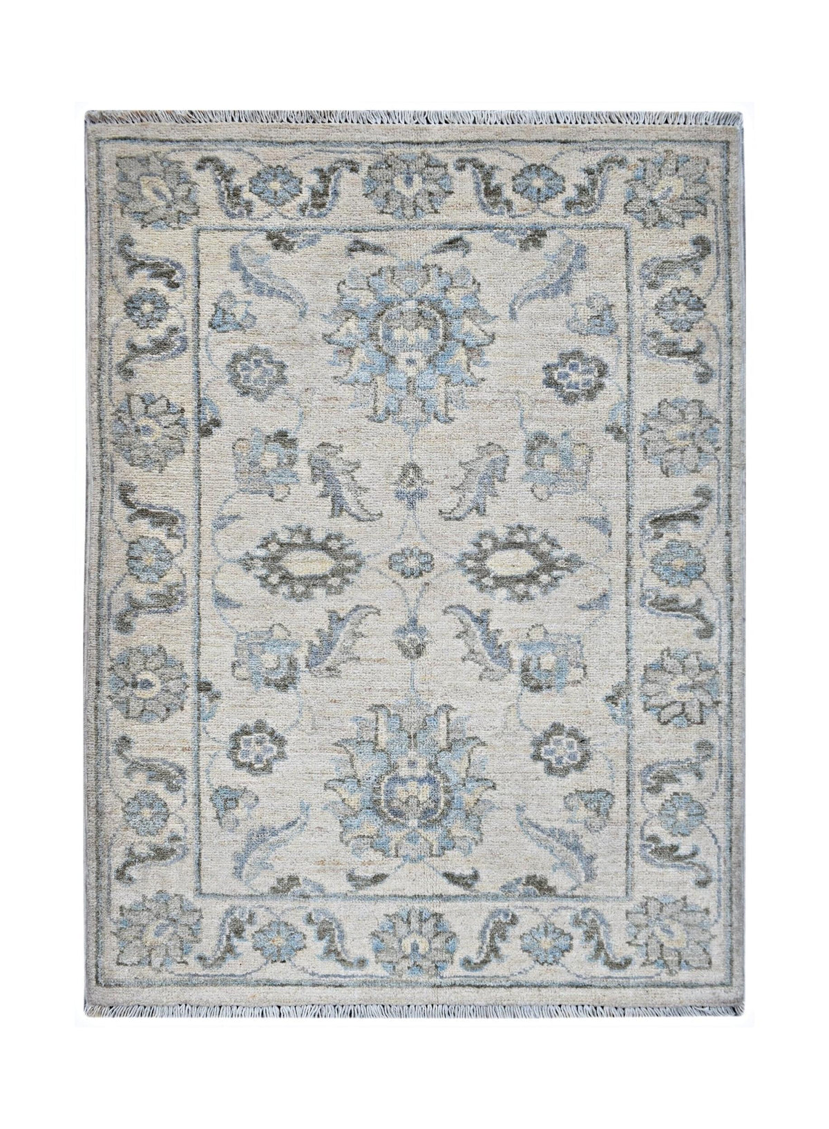 Handmade Mini Afghan Chobi Rug | 95 x 69 cm | 3'2" x 2'3" - Najaf Rugs & Textile