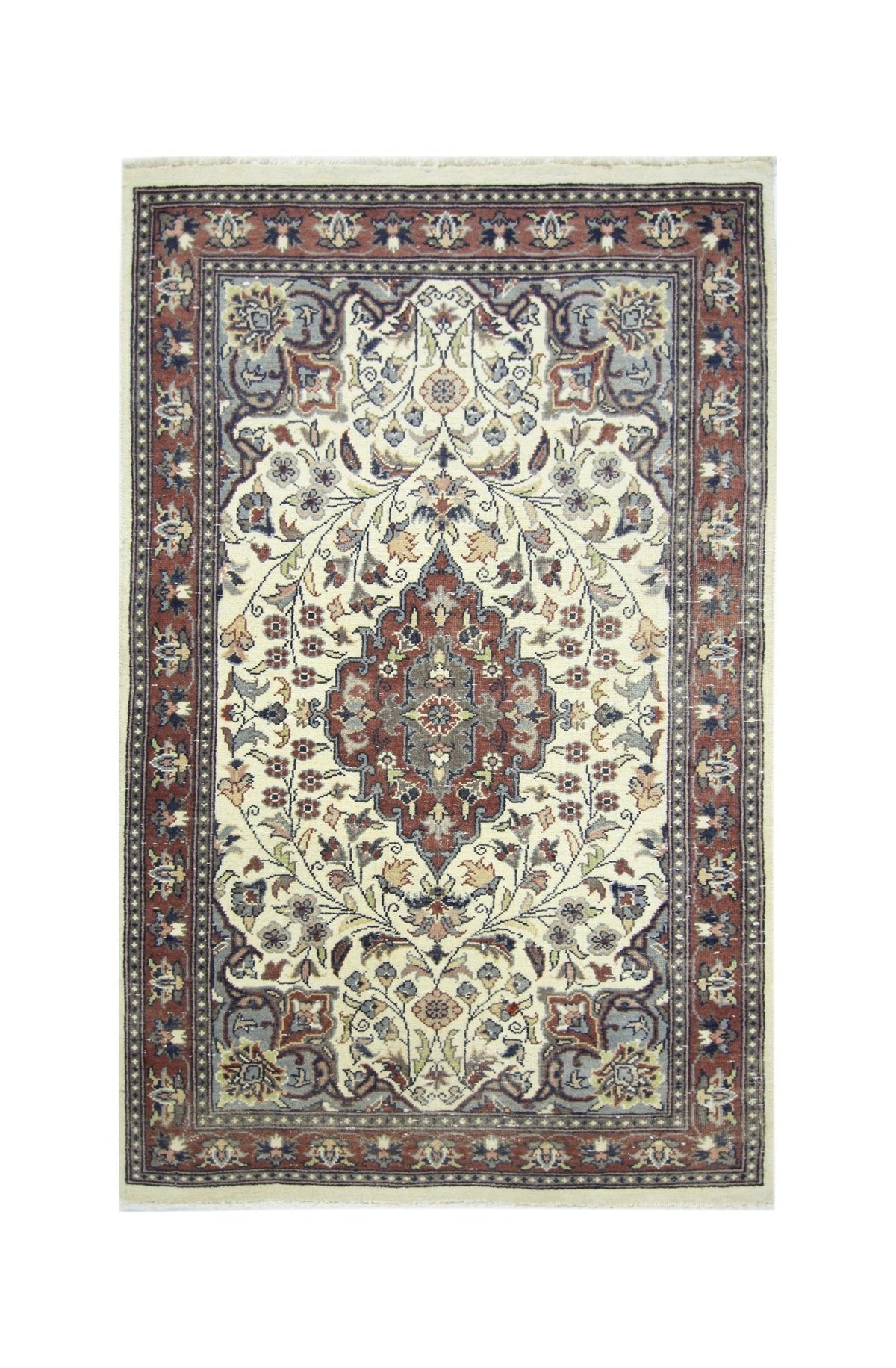 Handmade Mini Vintage Pakistani Rug | 101 x 62 cm | 3'4" x 2' - Najaf Rugs & Textile