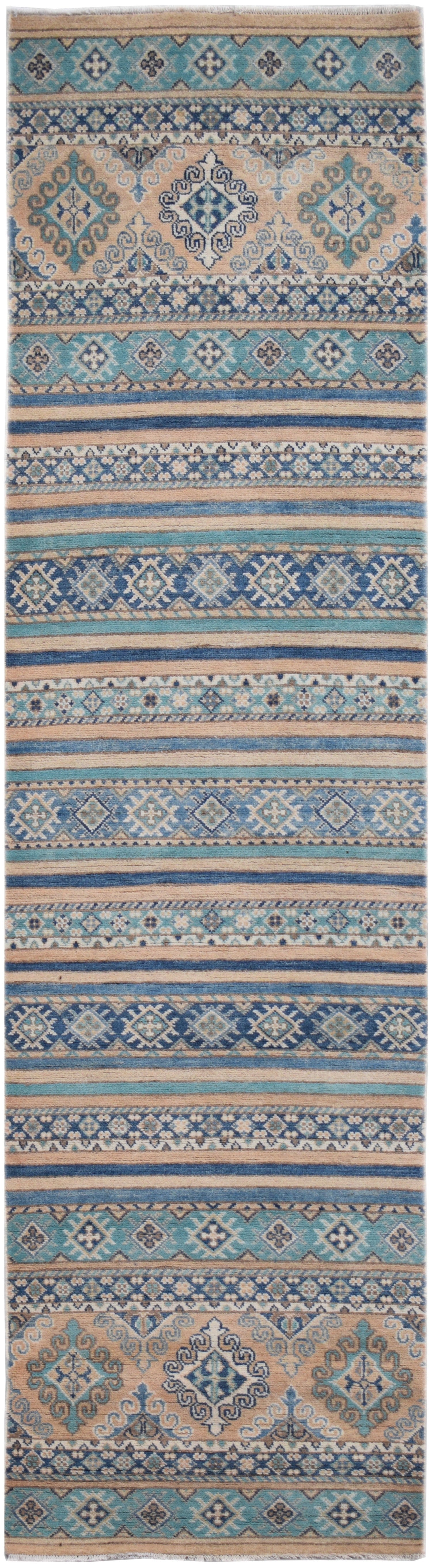 Handmade Afghan Kazakh Hallway Runner | 292 x 75 cm | 9'7" x 2'5"