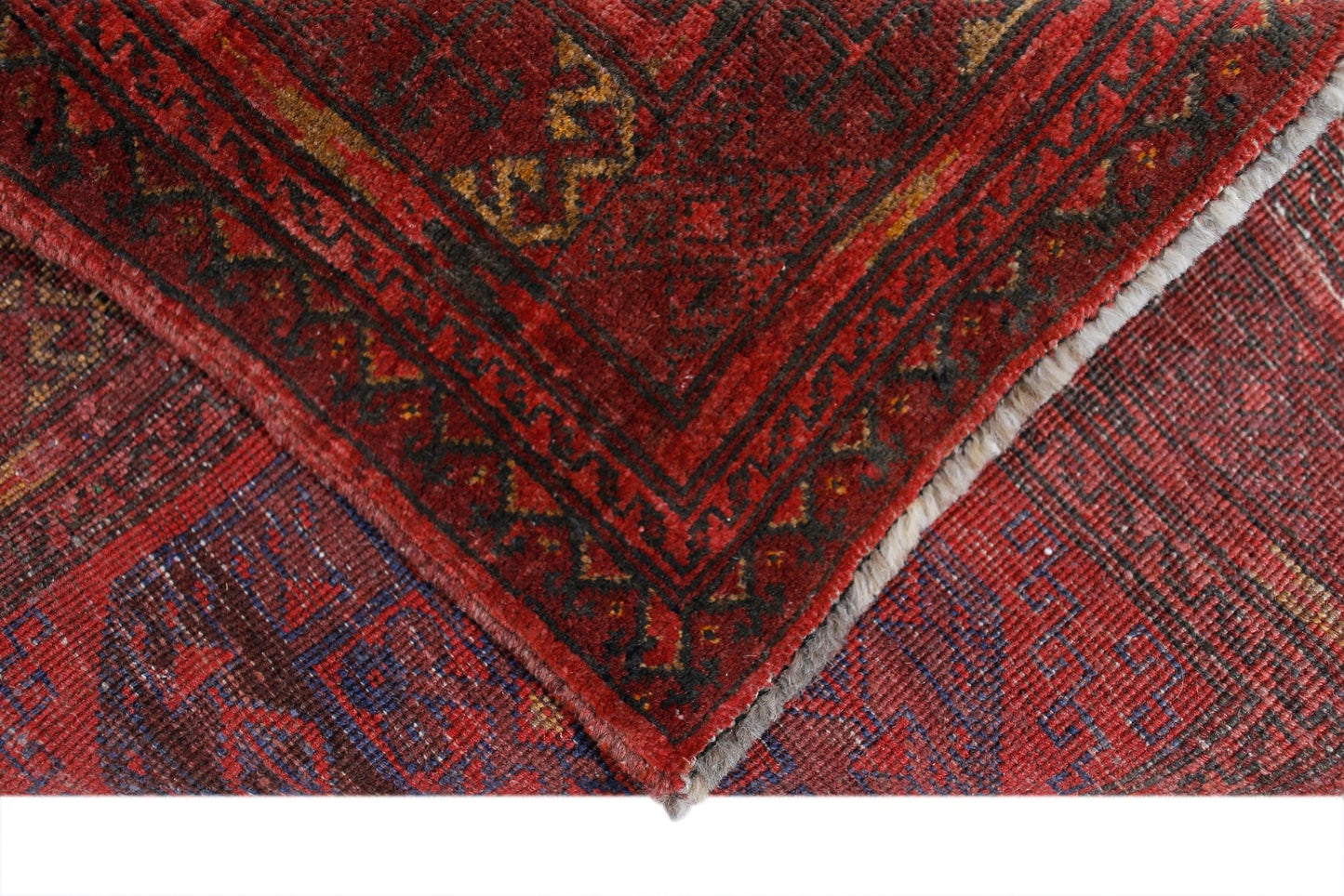 Handmade Vintage Afghan Turkmen Rug | 117 x 77 cm | 3'10" x 2'6" - Najaf Rugs & Textile