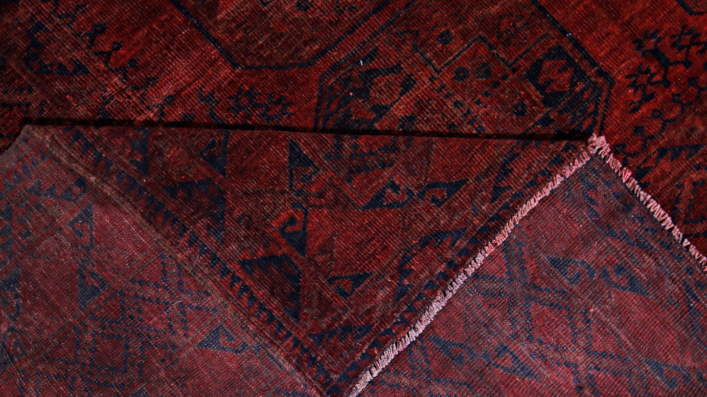 Handmade Vintage Afghan Turkmen Rug | 322 x 244 cm | 10'7" x 8' - Najaf Rugs & Textile