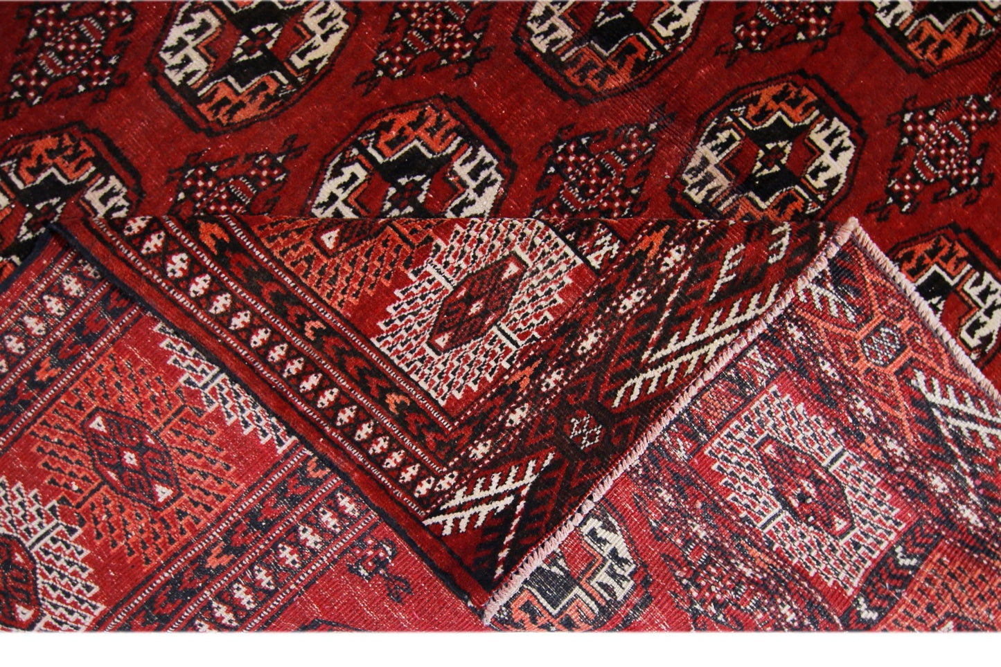 Handmade Vintage Afghan Bokhara Rug | 335 x 215 cm | 11' x 7'1" - Najaf Rugs & Textile