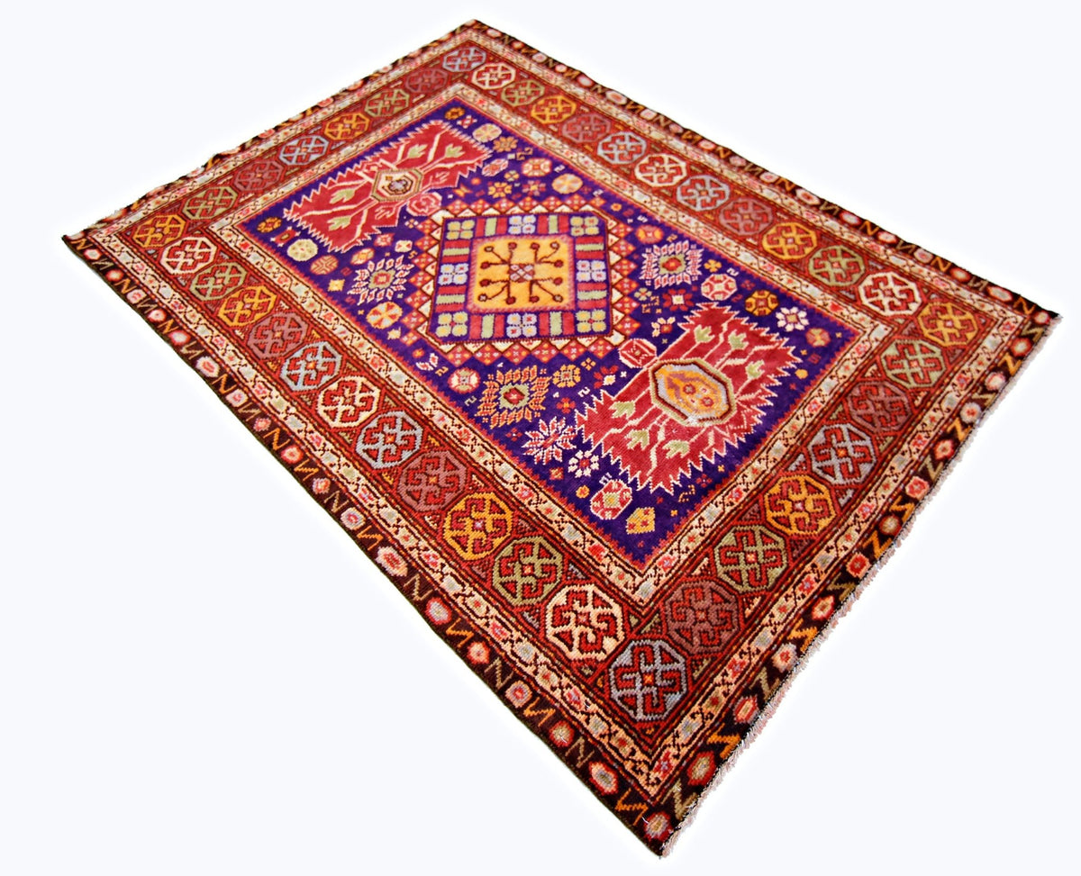 Handmade Vintage Turkish Rug | 139 x 98 cm | 4'7" x 3'2" - Najaf Rugs & Textile
