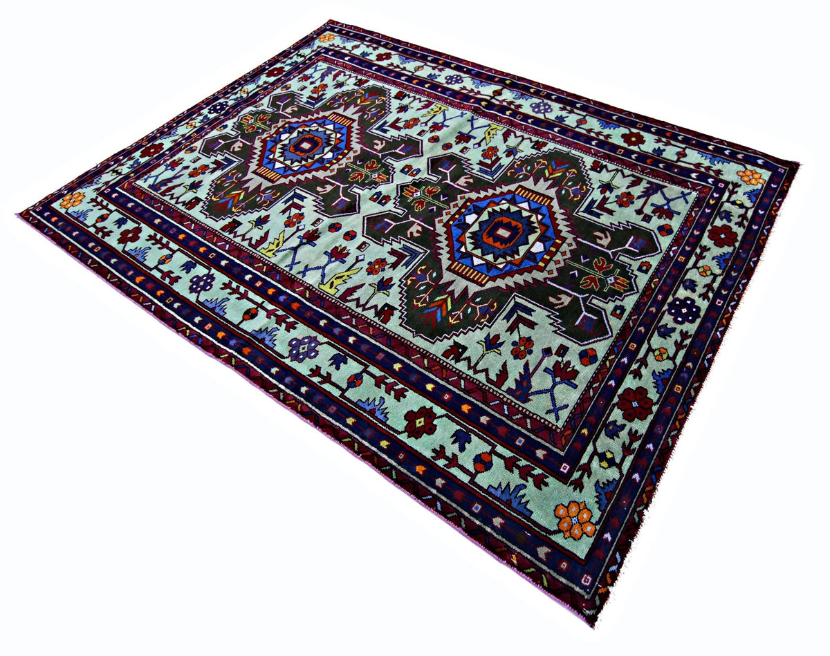 Handmade Vintage Caucasian Rug | 172 x 126 cm | 5'8" x 4'1" - Najaf Rugs & Textile