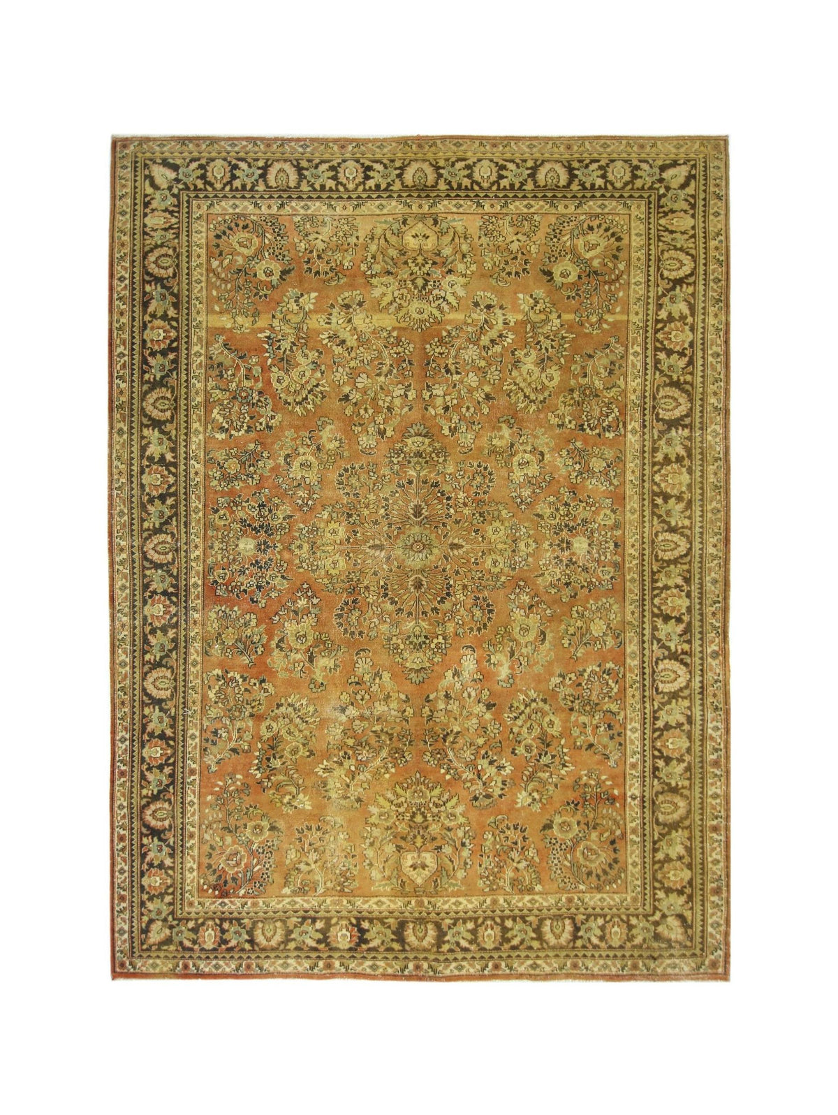 Handmade Vintage Persian Rug | 226 x 159 cm | 7'5" x 5'2" - Najaf Rugs & Textile