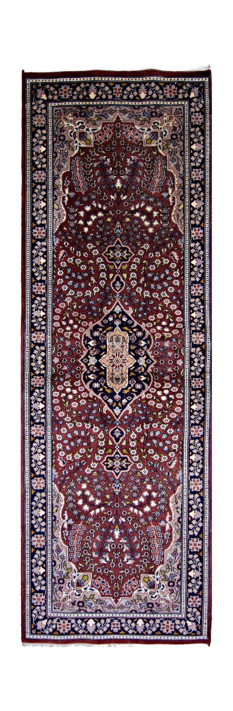 Handmade Vintage Pakistani Hallway Runner | 191 x 63 cm | 6'3" x 2'1" - Najaf Rugs & Textile
