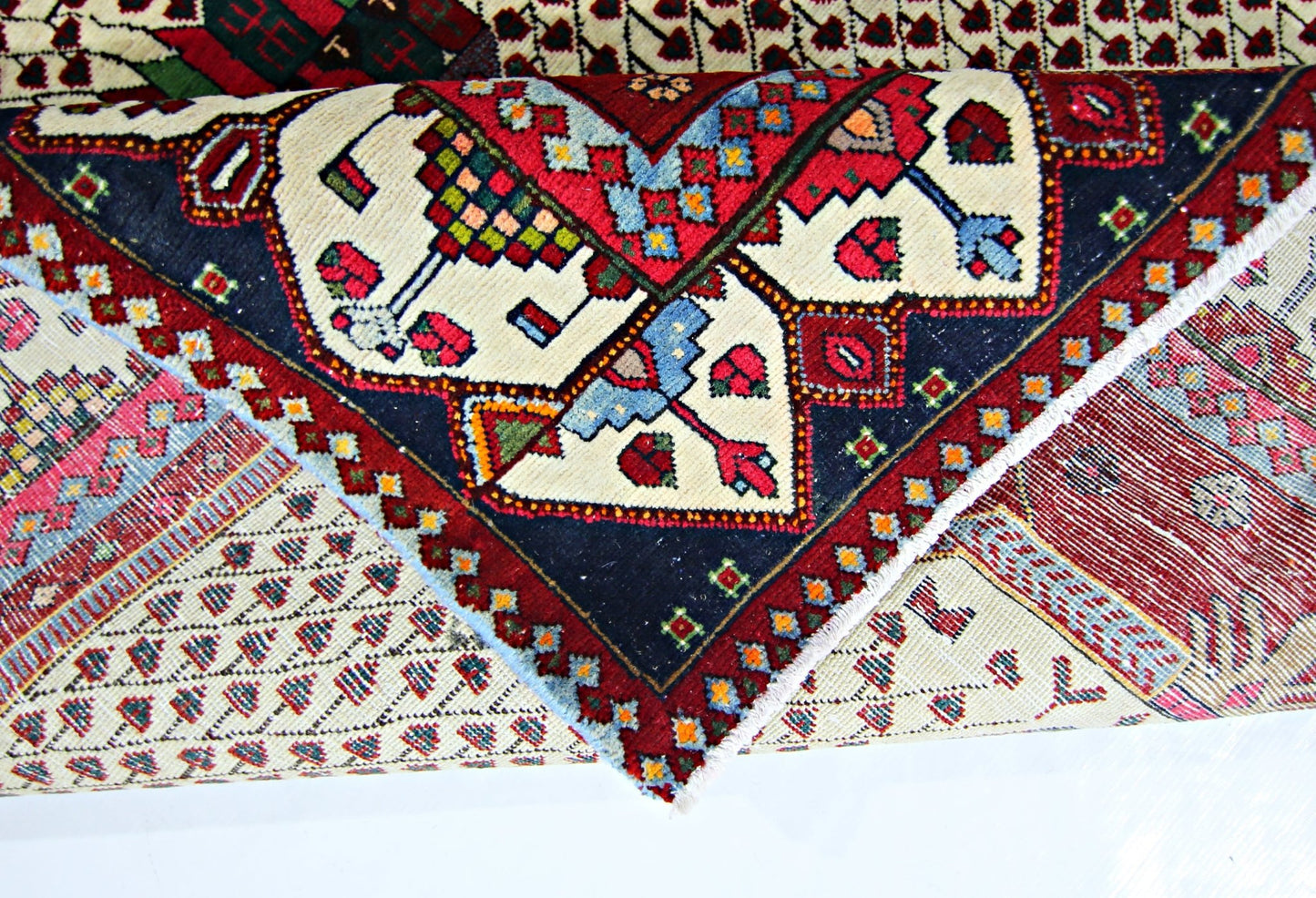 Handmade Vintage Persian Afshar Rug | 197 x 129 cm | 6'6" x 4'3" - Najaf Rugs & Textile