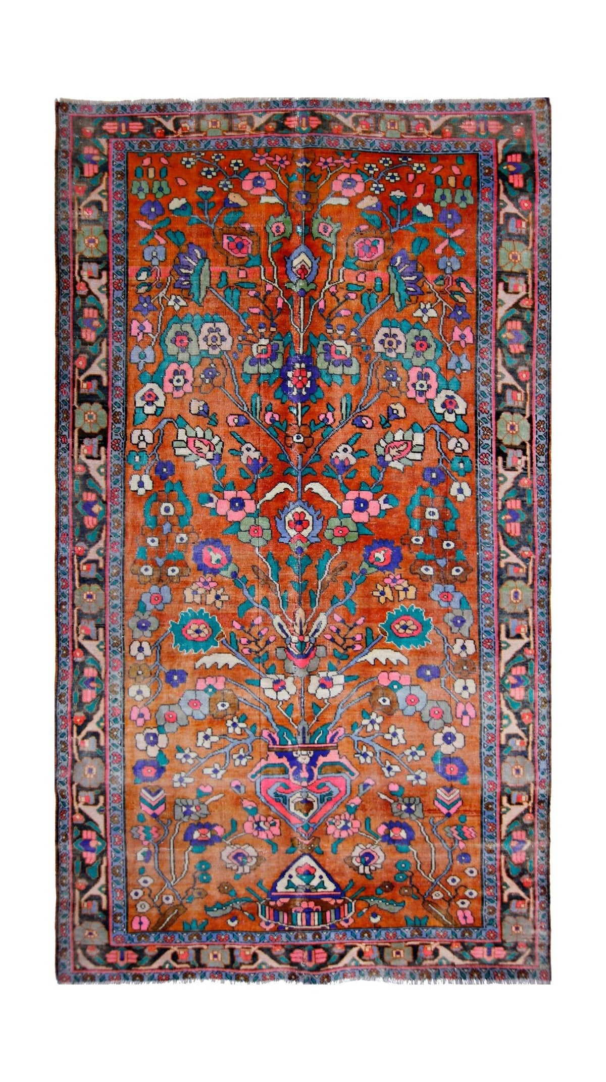 Handmade Vintage Persian Rug | 215 x 122 cm | 7' x 4' - Najaf Rugs & Textile