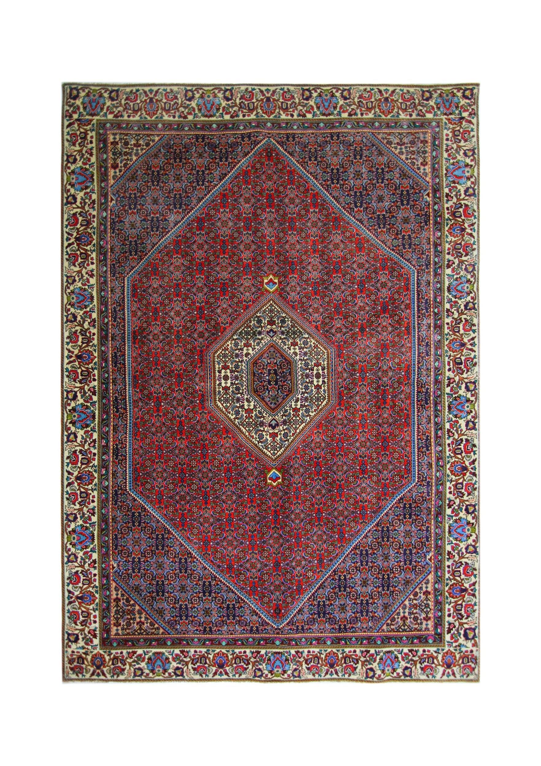 Handmade Vintage Persian Bidjar Rug | 289 x 194 cm | 9'6" x 6'4" - Najaf Rugs & Textile