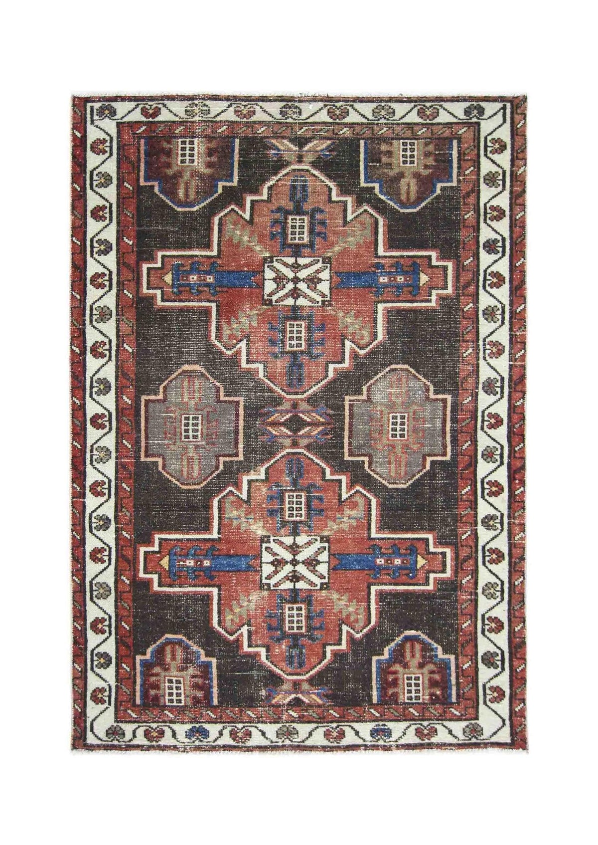Handmade Vintage Persian Rug | 137 x 93 cm | 4'6" x 3' - Najaf Rugs & Textile