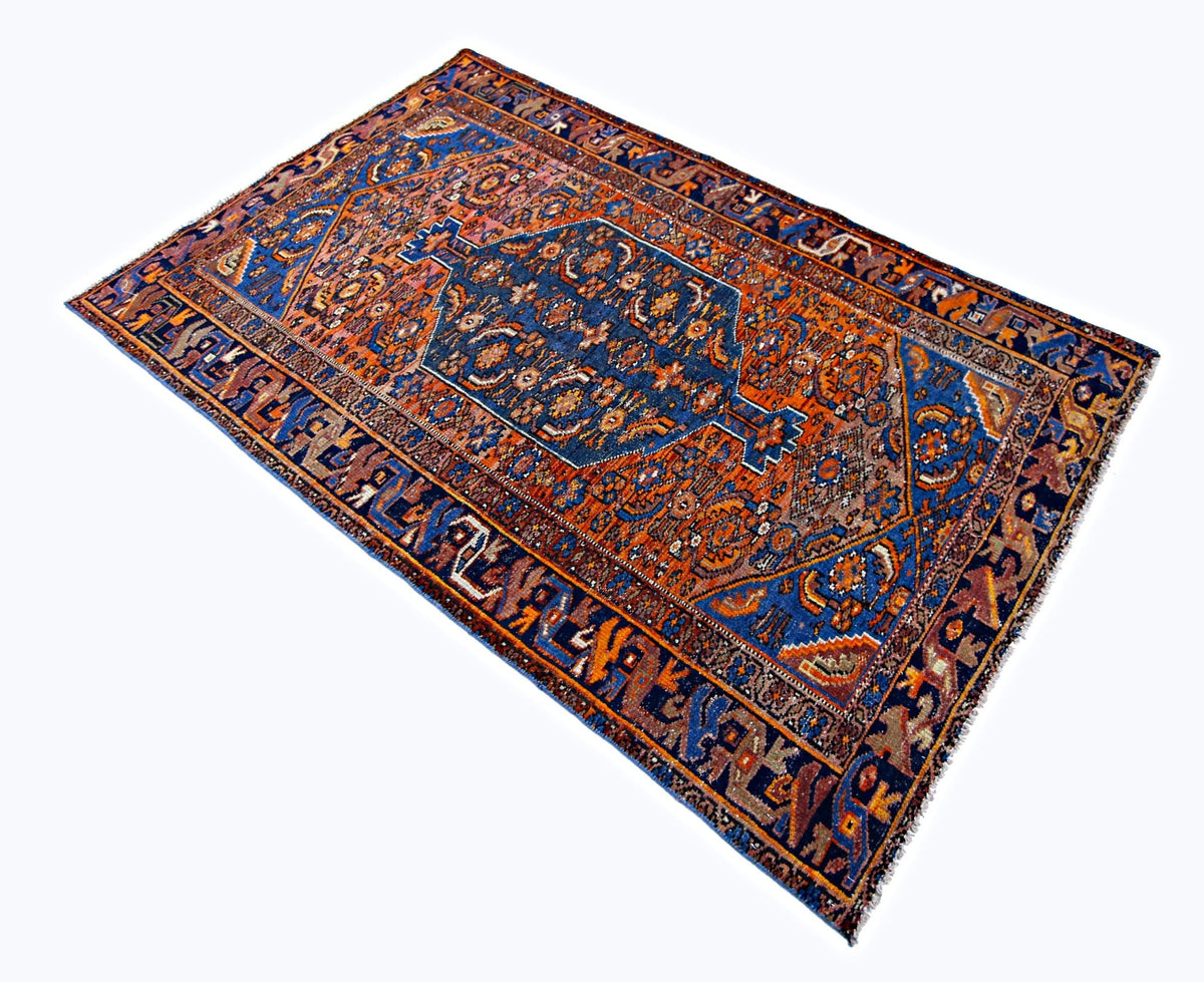 Handmade Vintage Persian Hamadan Rug | 195 x 119 cm | 6'5" x 3'11" - Najaf Rugs & Textile