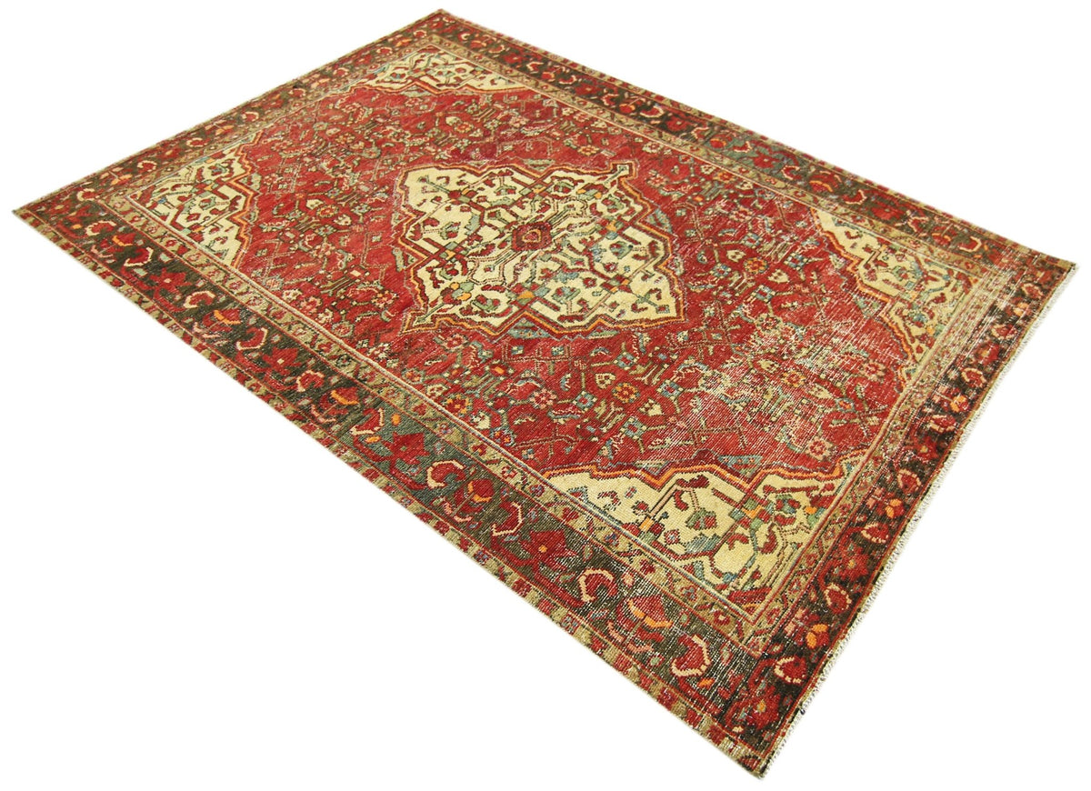 Handmade Vintage Persian Rug | 200 x 133 cm | 6'7" x 4'4" - Najaf Rugs & Textile