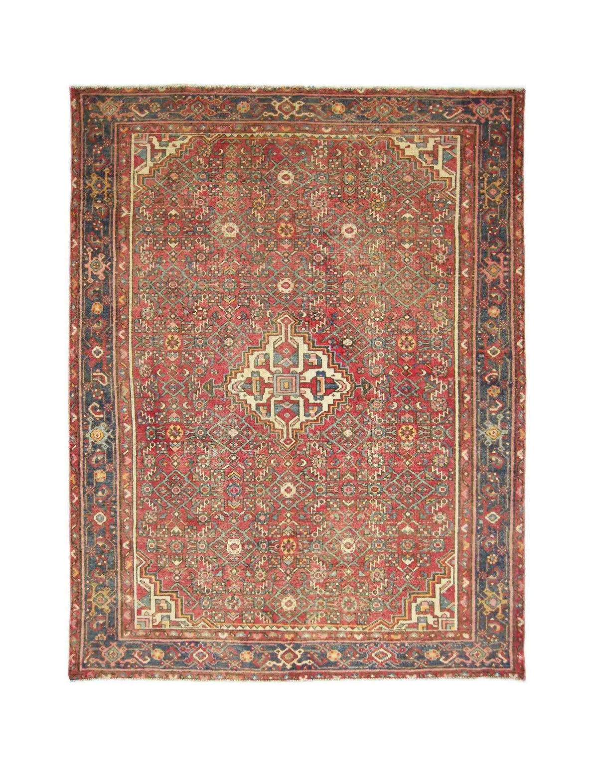 Handmade Vintage Persian Rug | 200 x 155 cm | 6'7" x 5'1" - Najaf Rugs & Textile