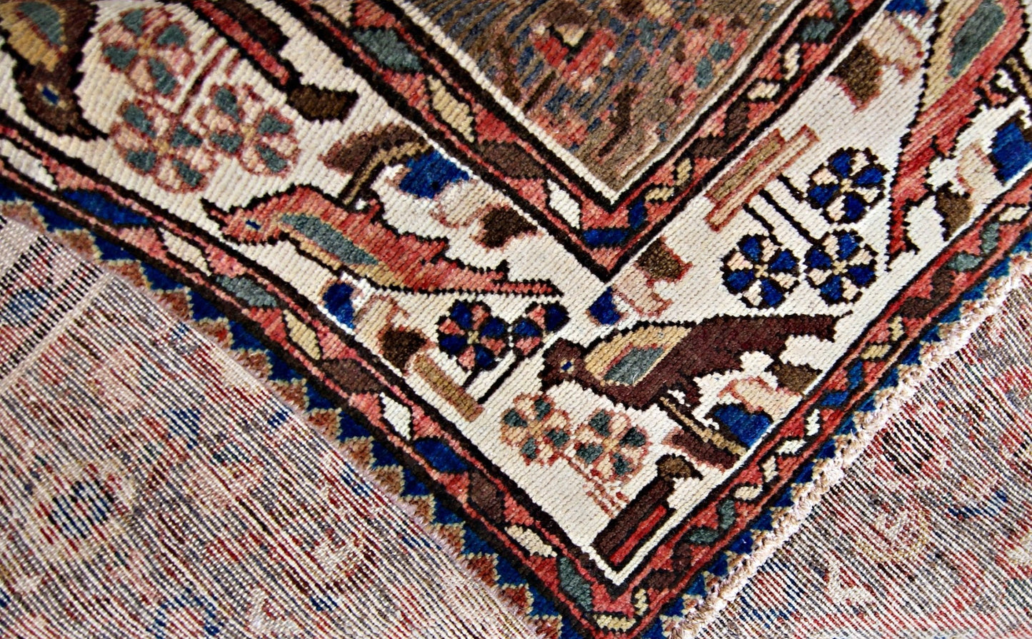Handmade Vintage Persian Hallway Runner | 313 x 113 cm | 10'3" x 3'8" - Najaf Rugs & Textile