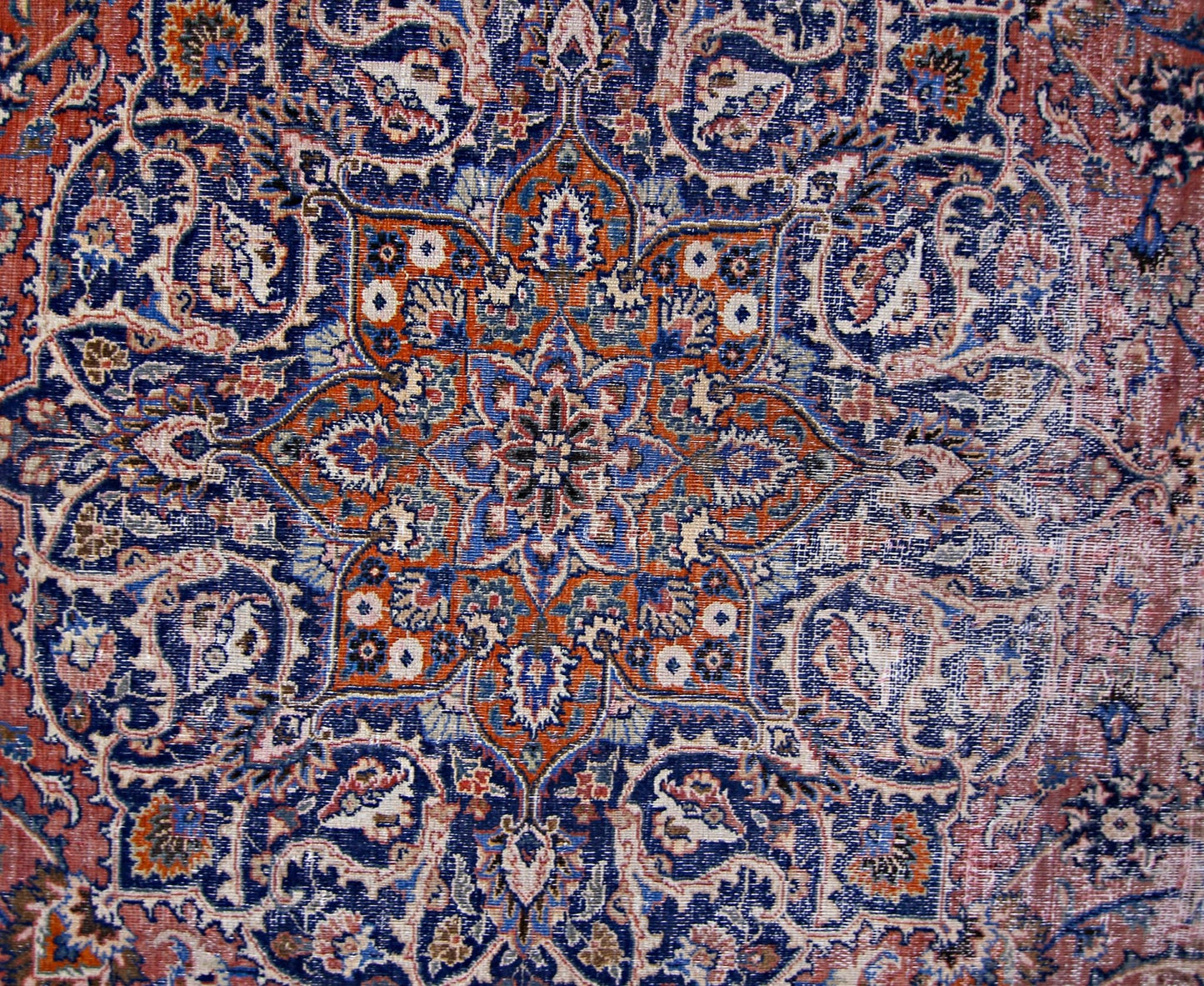 Handmade Vintage Persian Kashan Rug | 386 x 296 cm | 12'8" x 9'9" - Najaf Rugs & Textile
