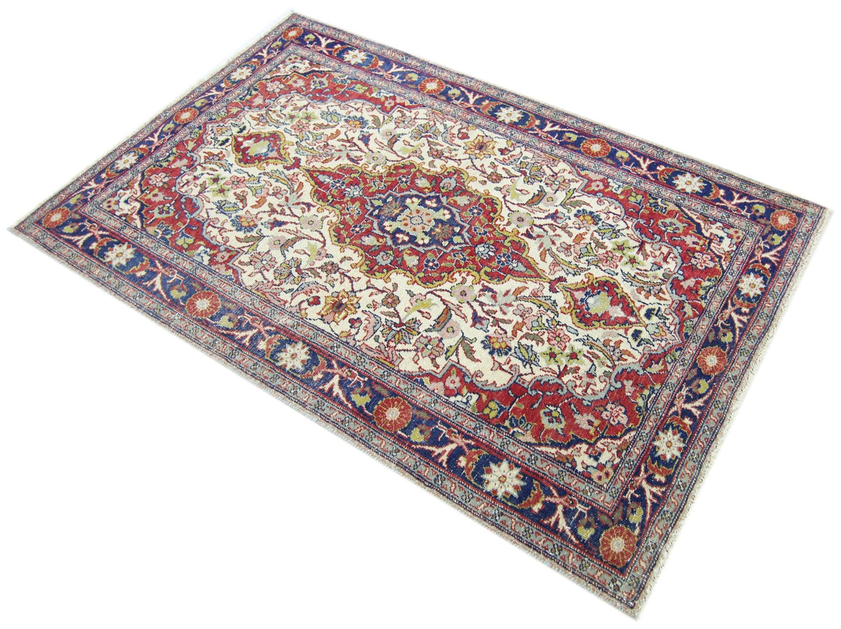 Handmade Vintage Persian Kerman Rug | 129 x 83 cm | 4'3" x 2'9" - Najaf Rugs & Textile