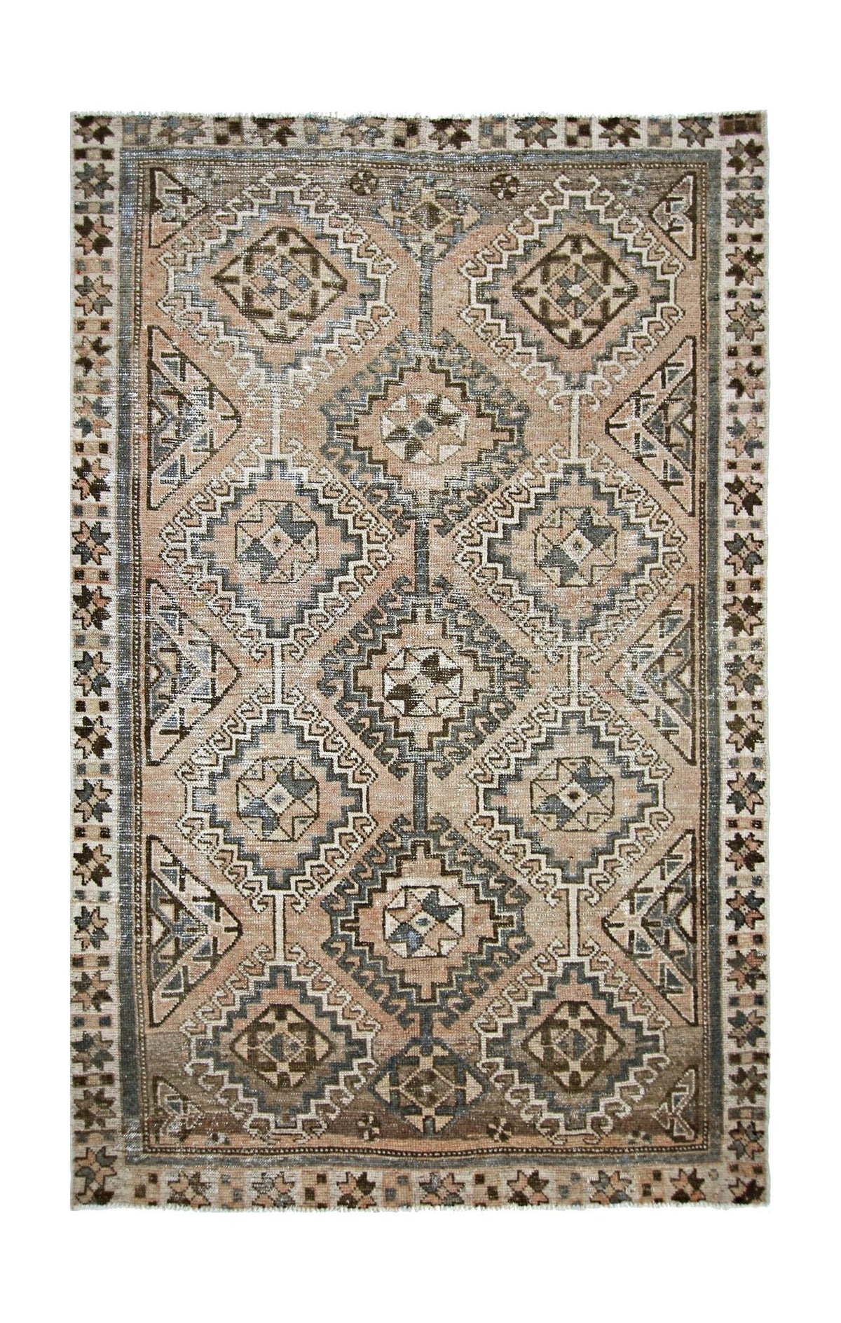 Handmade Vintage Persian Rug | 217 x 131 cm | 7'1" x 4'4" - Najaf Rugs & Textile