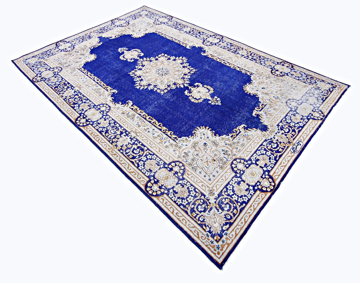 Handmade Vintage Persian Kerman Rug | 278 x 179 cm | 9'2" x 5'11" - Najaf Rugs & Textile