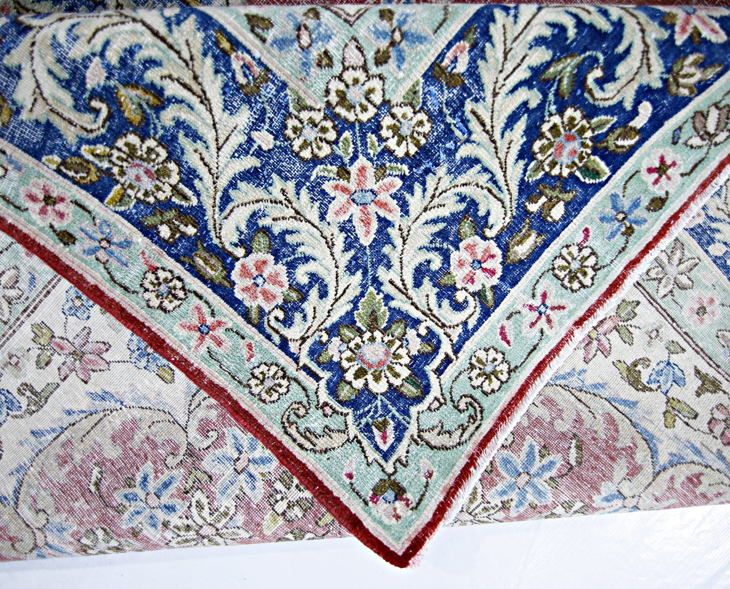 Handmade Vintage Persian Kerman Rug | 307 x 207 cm | 10'1" x 6'9" - Najaf Rugs & Textile