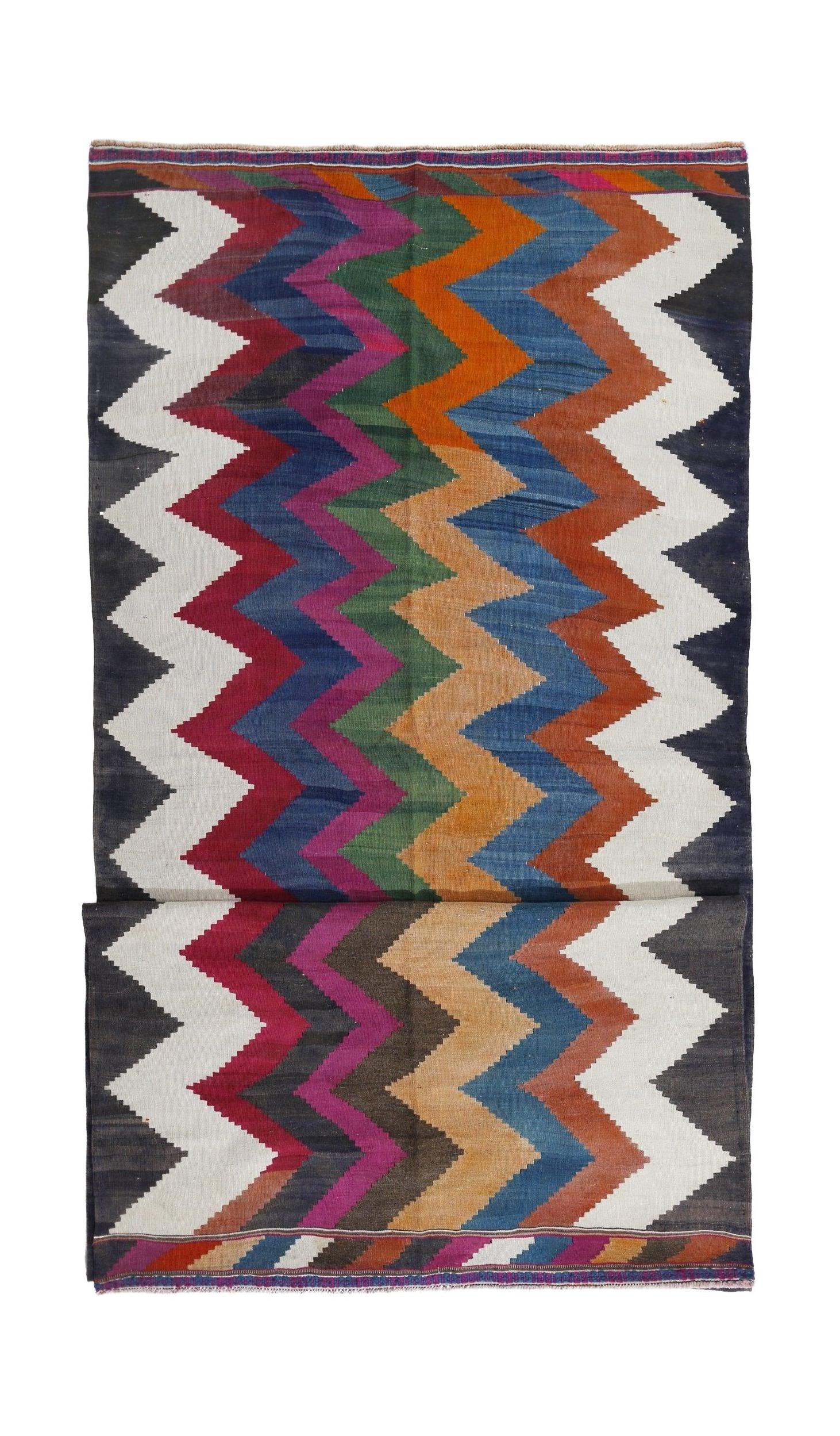 Handmade Vintage Persian Kilim Hallway Runner | 474 x 161 cm | 15'7" x 5'3" - Najaf Rugs & Textile