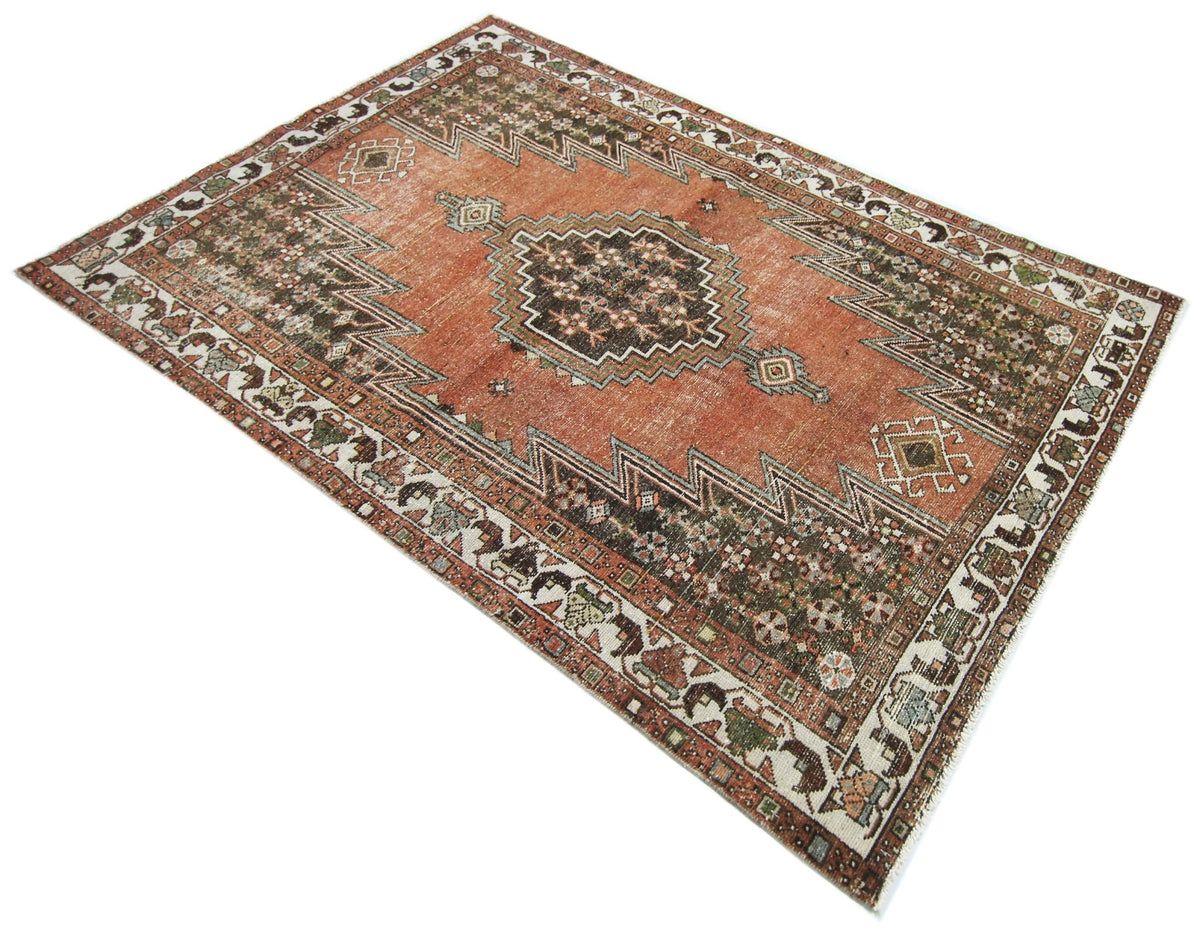 Handmade Vintage Persian Mazlaghan Rug | 182 x 117 cm | 6' x 3'10" - Najaf Rugs & Textile