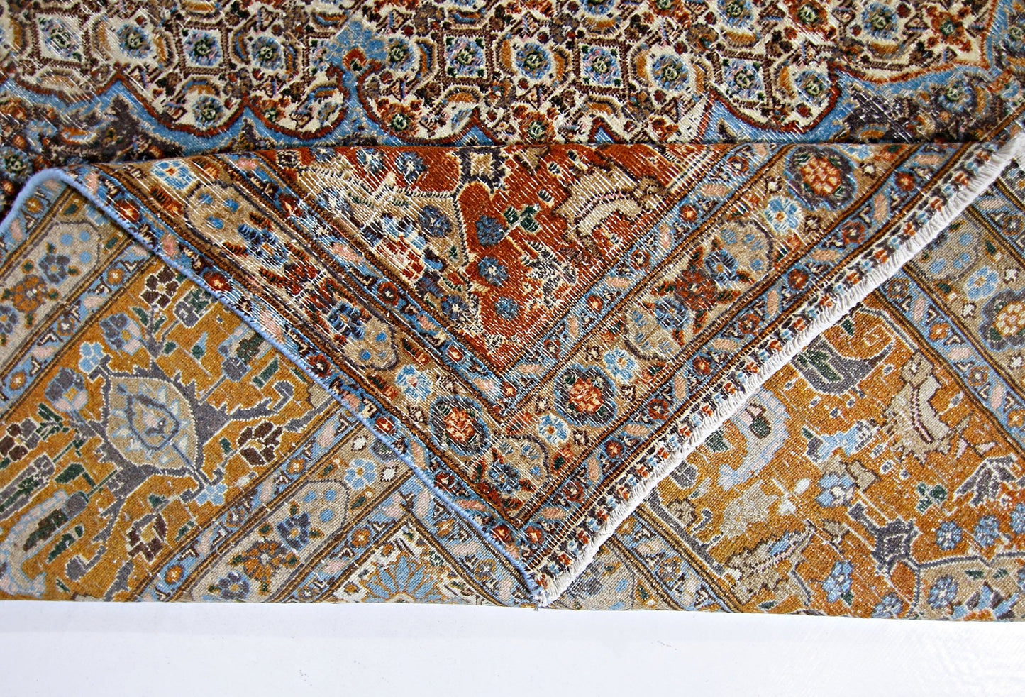 Handmade Vintage Persian Moud Rug | 347 x 241 cm | 11'4" x 7'11" - Najaf Rugs & Textile