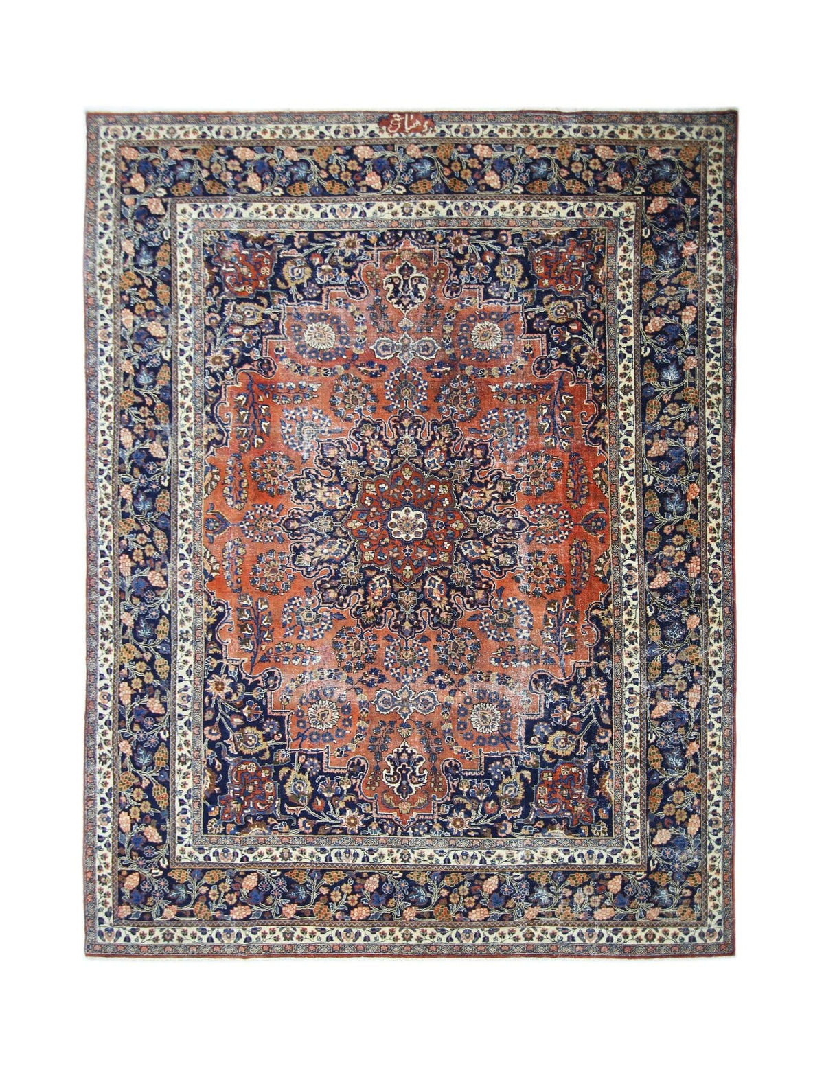 Handmade Vintage Persian Moud Rug | 353 x 250 cm | 11'7" x 8'2" - Najaf Rugs & Textile