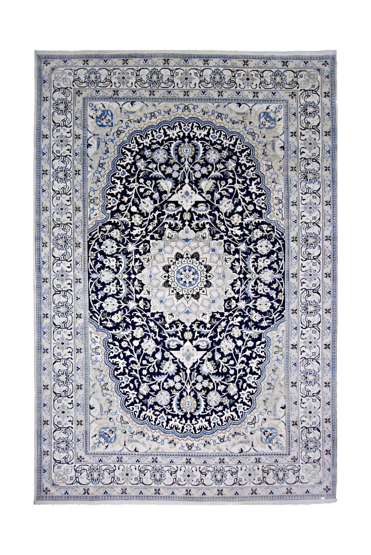 Handmade Vintage Persian Nain Rug | 299 x 198 cm | 9'10" x 6'6" - Najaf Rugs & Textile