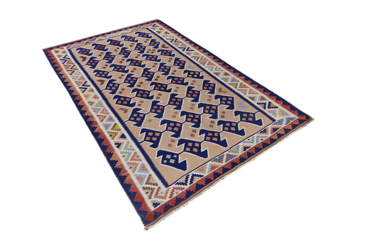 Handmade Vintage Persian Ghasghai Kilim | 152 x 106 cm | 5' x 3'6" - Najaf Rugs & Textile