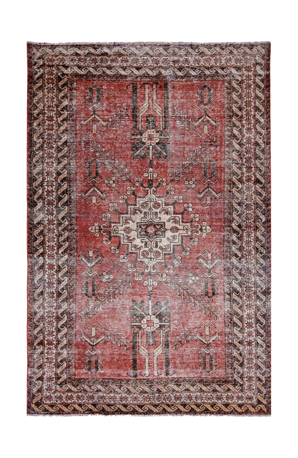 Handmade Vintage Persian Rug | 201 x 132 cm | 6'7" x 4'4" - Najaf Rugs & Textile