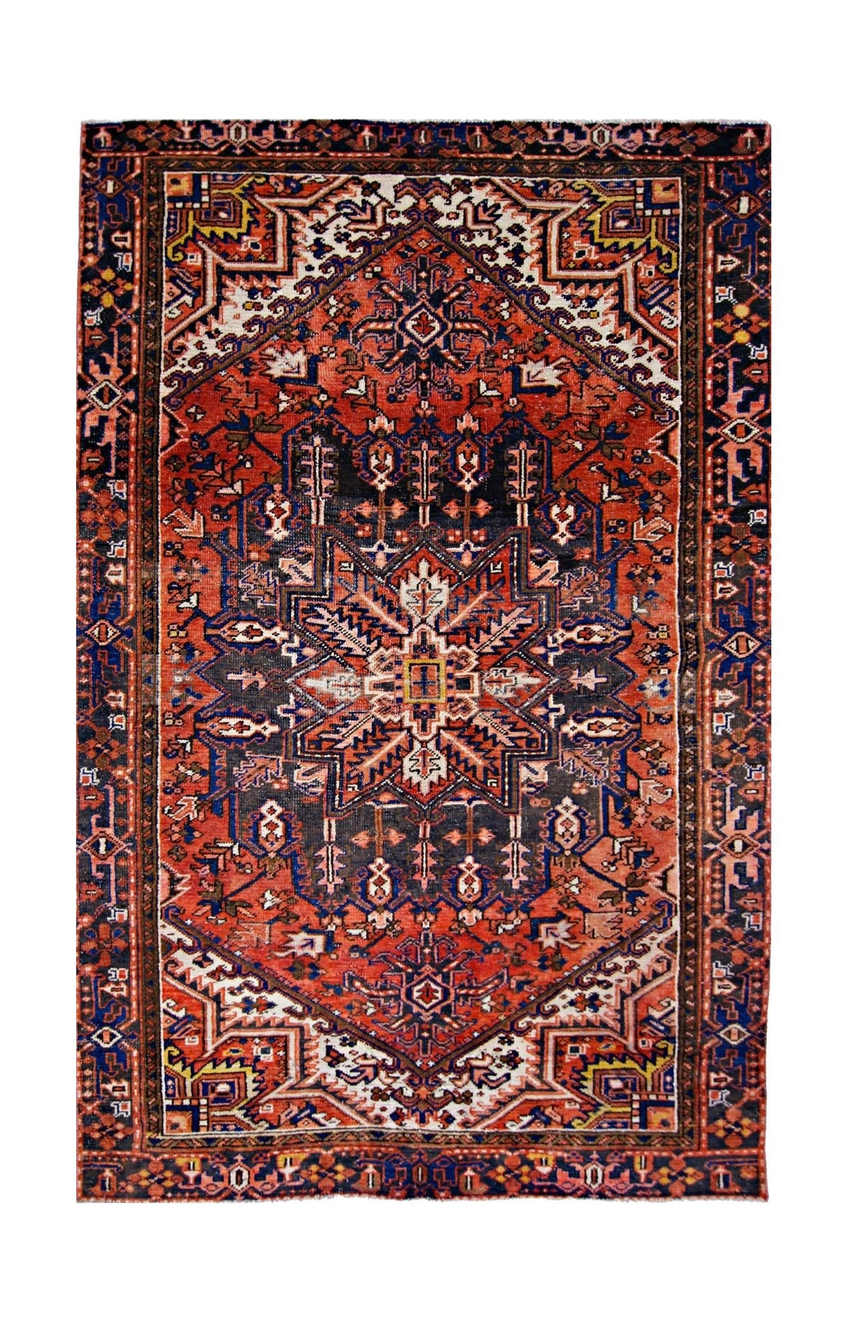 Handmade Vintage Persian Rug | 212 x 136 cm | 7' x 4'5" - Najaf Rugs & Textile
