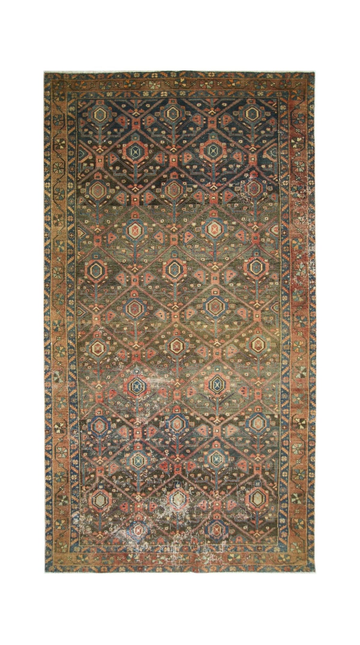 Handmade Vintage Persian Rug | 226 x 122 cm | 7'5" x 4' - Najaf Rugs & Textile
