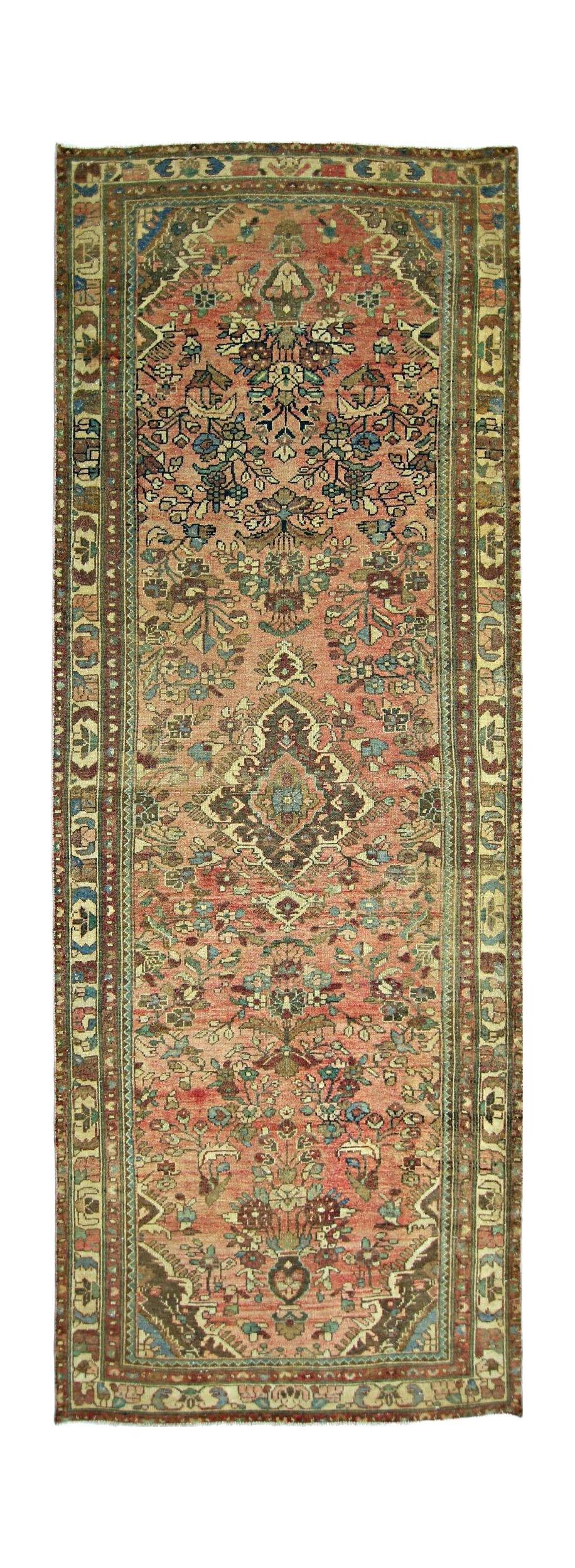 Handmade Vintage Persian Hallway Runner | 295 x 105 cm | 9'8" x 3'5" - Najaf Rugs & Textile