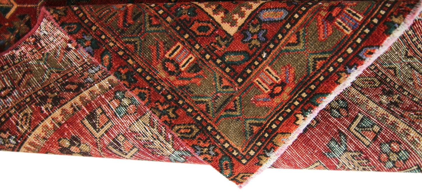 Handmade Vintage Persian Hallway Runner | 414 x 105 cm | 13'7" x 3'5" - Najaf Rugs & Textile