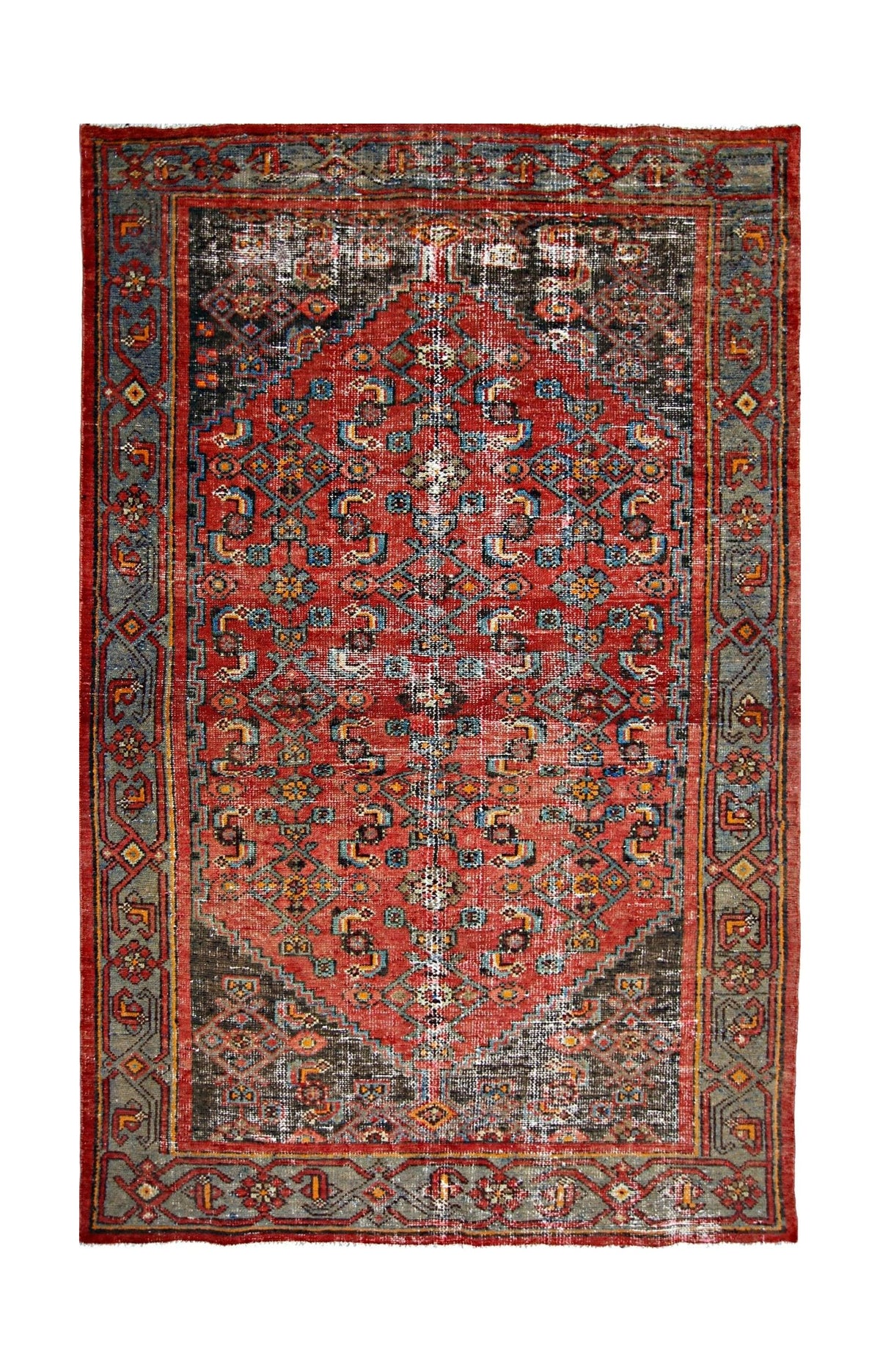 Handmade Vintage Persian Seraband Rug | 200 x 124 cm | 6'7" x 4'1" - Najaf Rugs & Textile