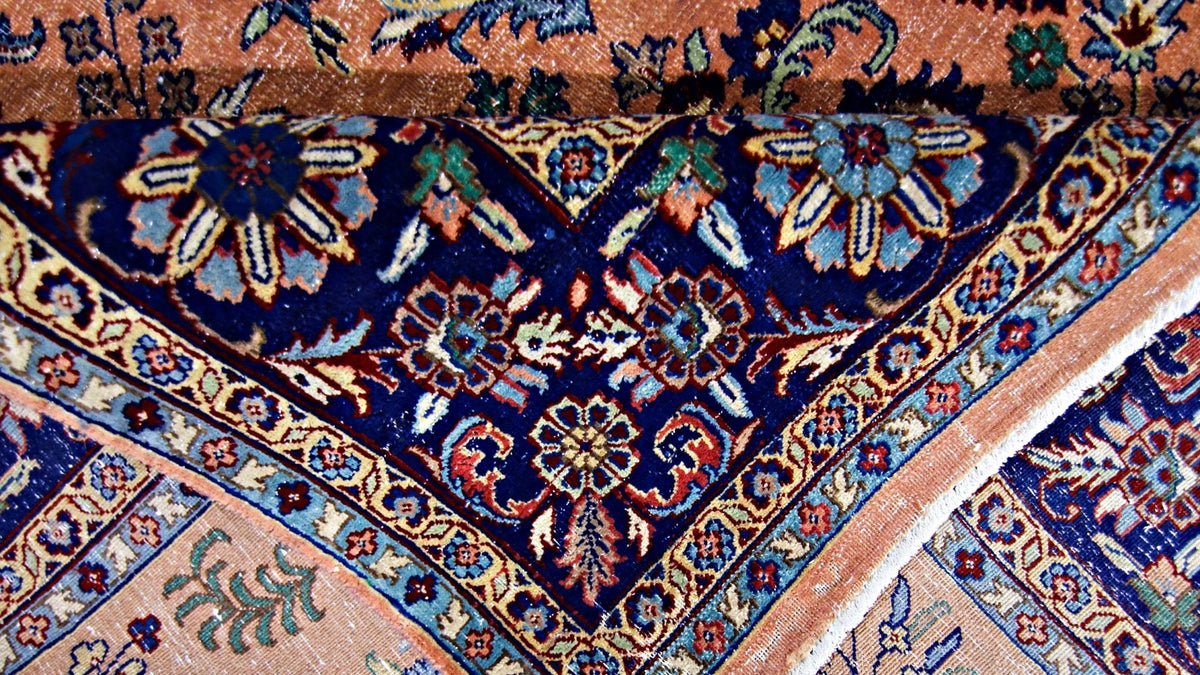 Handmade Vintage Persian Sarouk Rug | 286 x 192 cm | 9'4" x 6'4" - Najaf Rugs & Textile
