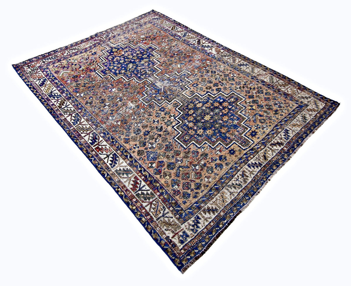 Handmade Vintage Persian Rug | 194 x 148 cm | 6'4" x 4'10" - Najaf Rugs & Textile