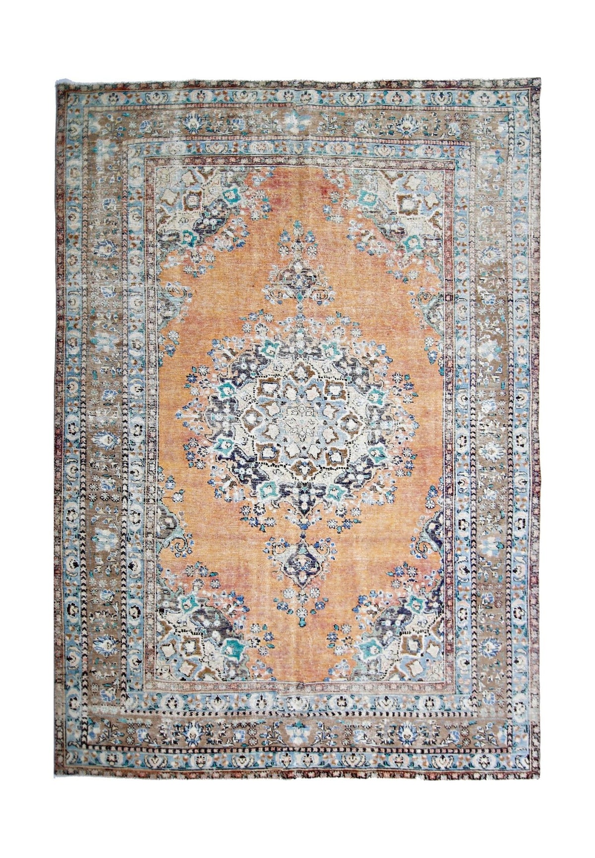 Handmade Vintage Persian Tabriz Rug | 288 x 190 cm | 9'5" x 6'3" - Najaf Rugs & Textile