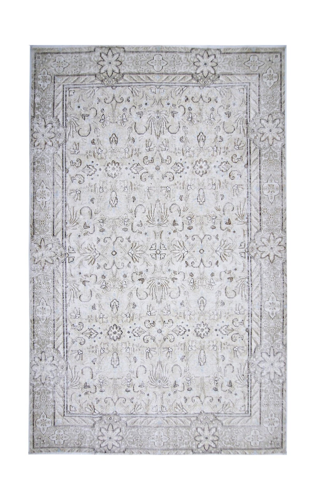 Handmade Vintage Persian Tabriz Rug | 290 x 184 cm | 9'6" x 6' - Najaf Rugs & Textile