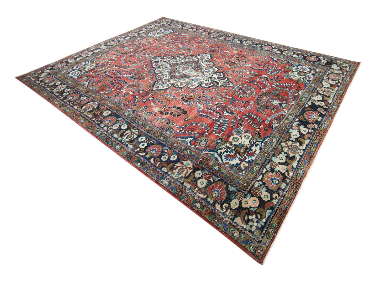 Handmade Vintage Persian Tabriz Rug | 376 x 278 cm | 12'4" x 9'1" - Najaf Rugs & Textile