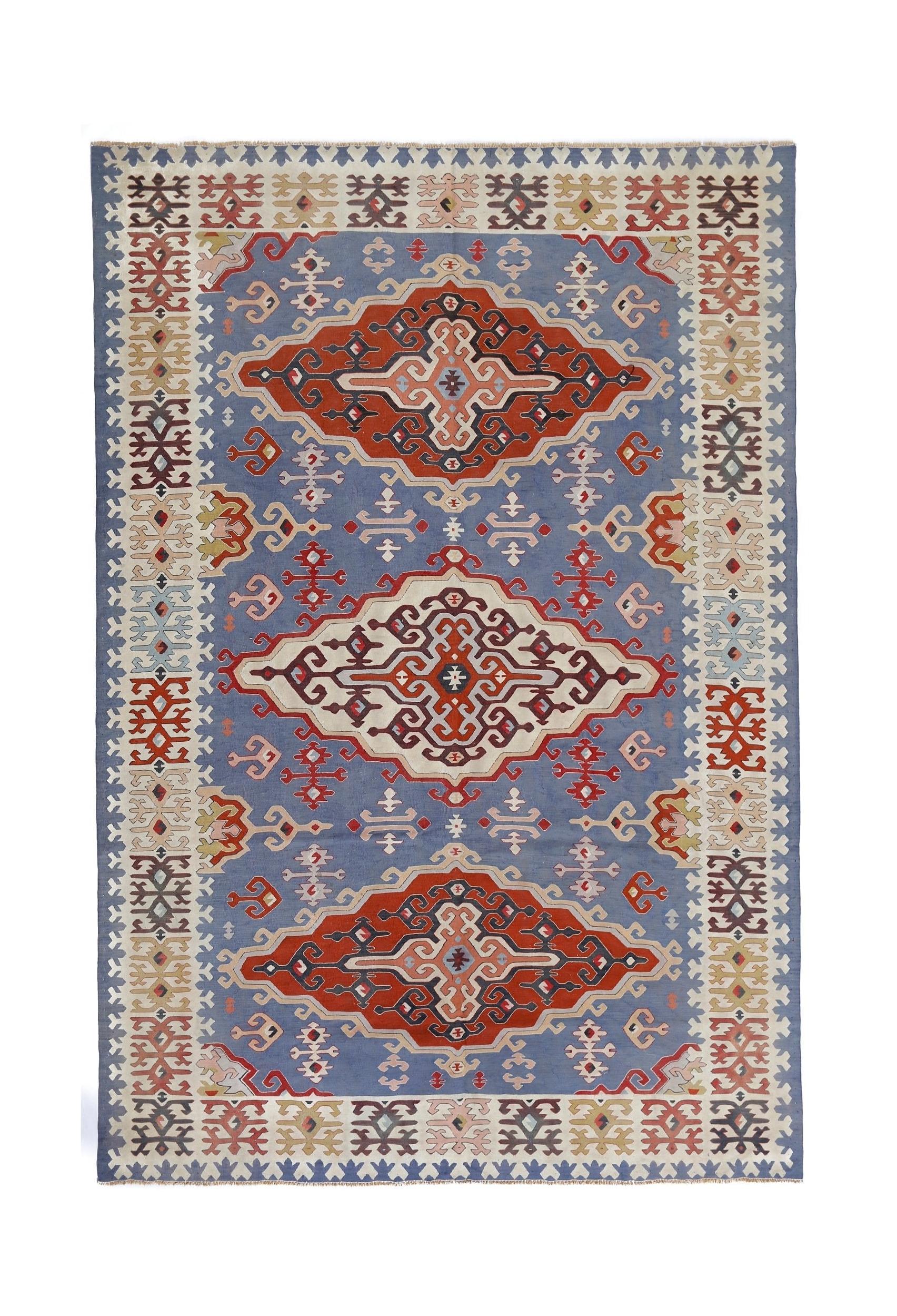 Handmade Vintage Serbian Kilim | 290 x 199 cm | 9'6" x 6'6" - Najaf Rugs & Textile