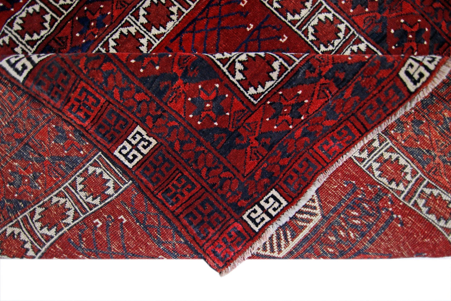 Handmade Vintage Turkmen Tekke Engsi Rug | 209 x 136 cm | 6'10" x 4'5" - Najaf Rugs & Textile