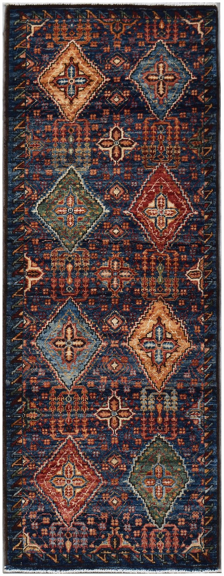 Handknotted Afghan Chobi Hallway Runner | 176 x 65 cm | 5'10" x 2'2" - Najaf Rugs & Textile