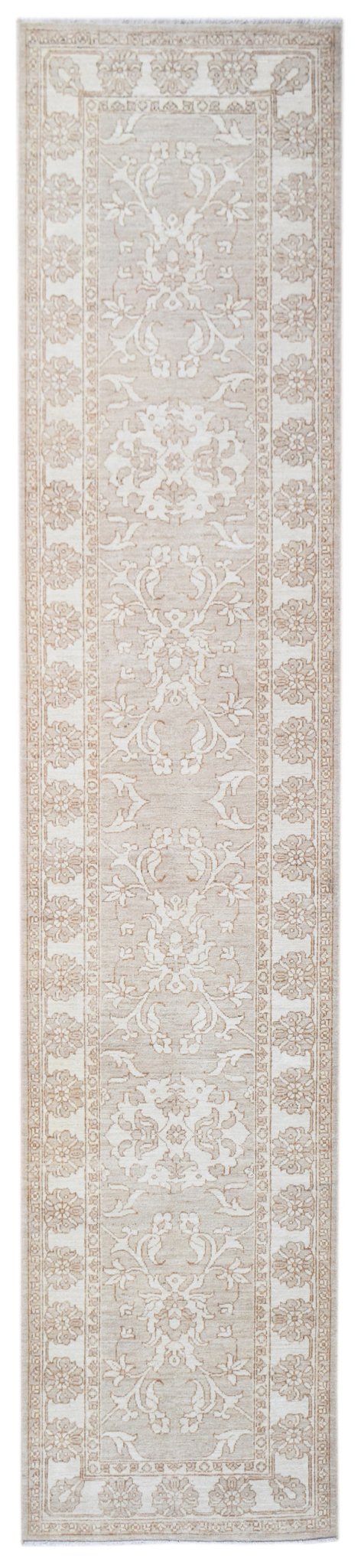 Handknotted Afghan Chobi Hallway Runner | 356 x 80 cm | 11'8" x 2'8" - Najaf Rugs & Textile