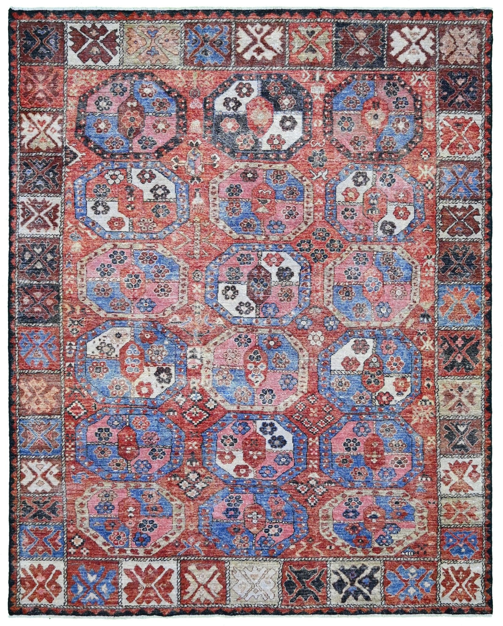 Handknotted Transitional Elephant's Foot Rug | 304 x 241 cm | 9'9" x 7'9" - Najaf Rugs & Textile