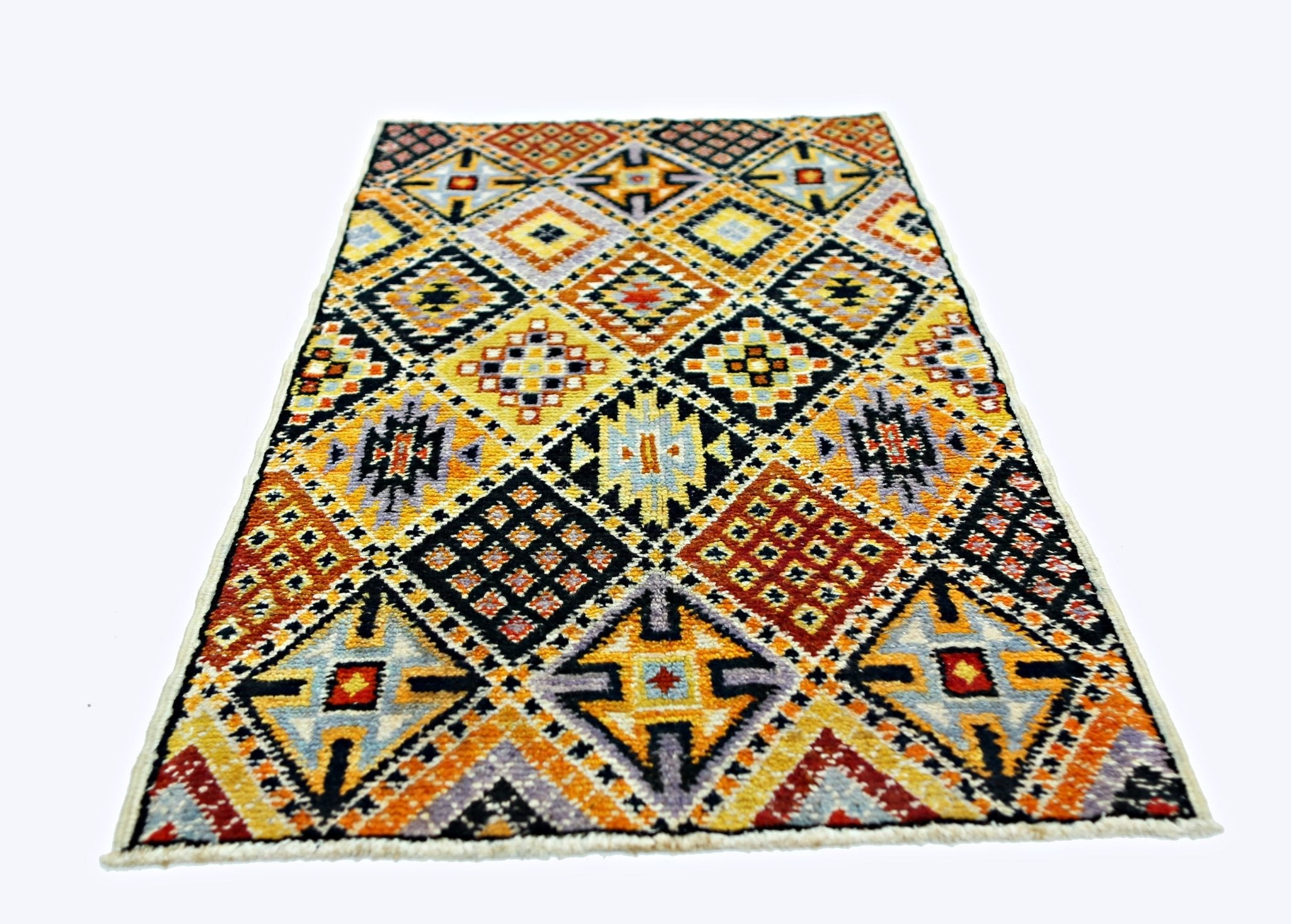 Handknotted Tribal Afghan Berber Rug | 134 x 81 cm | 4'5" x 2'8" - Najaf Rugs & Textile