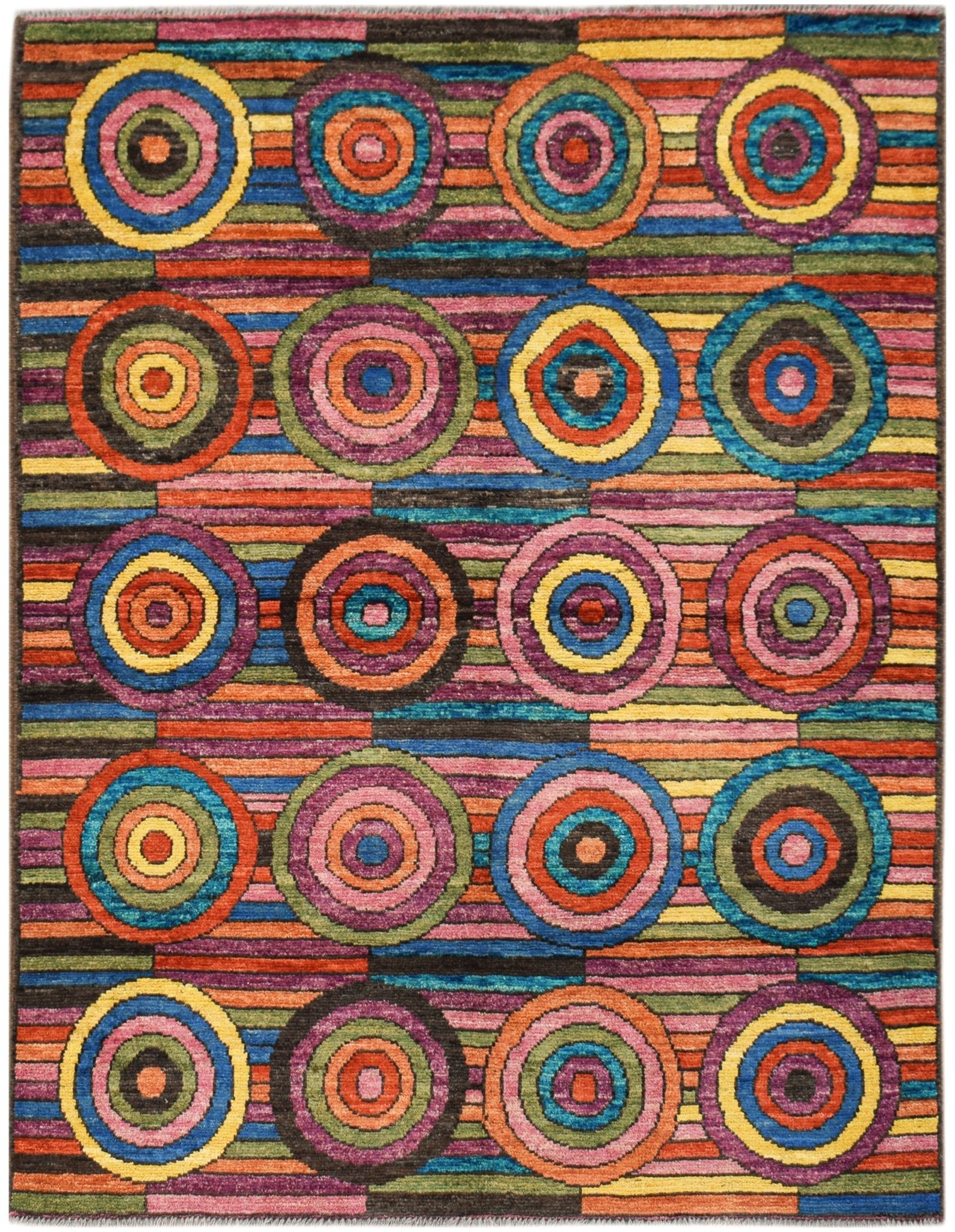 Handknotted Tribal Afghan Rug | 202 x 154 cm | 6'8" x 5'1" - Najaf Rugs & Textile