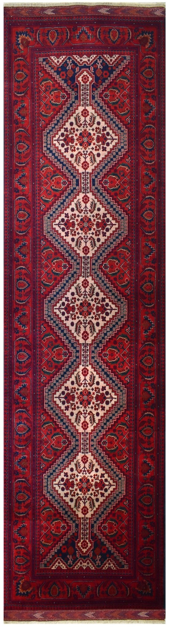 Handmade Afghan Biljik Hallway Runner | 300 x 87 cm | 9'8" x 2'8" - Najaf Rugs & Textile