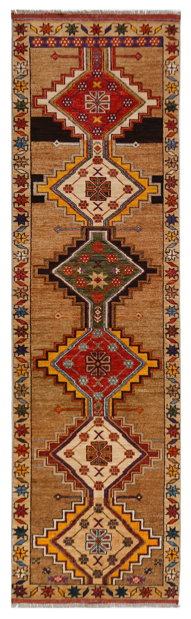 Handmade Afghan Chobi Hallway Runner | 303 x 85 cm | 9'11" x 2'10" - Najaf Rugs & Textile